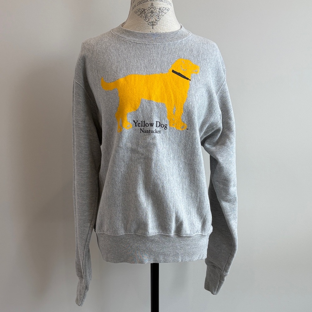 Champion Gray Sweatshirt with Yellow Dog Graphic
